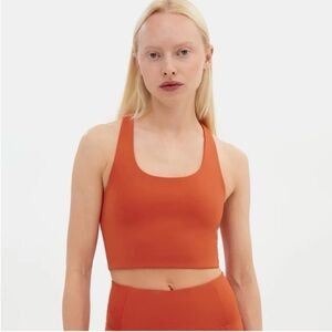 GIRLFRIEND COLLECTIVE Paloma Racerback Sports Bra Rust Orange Small